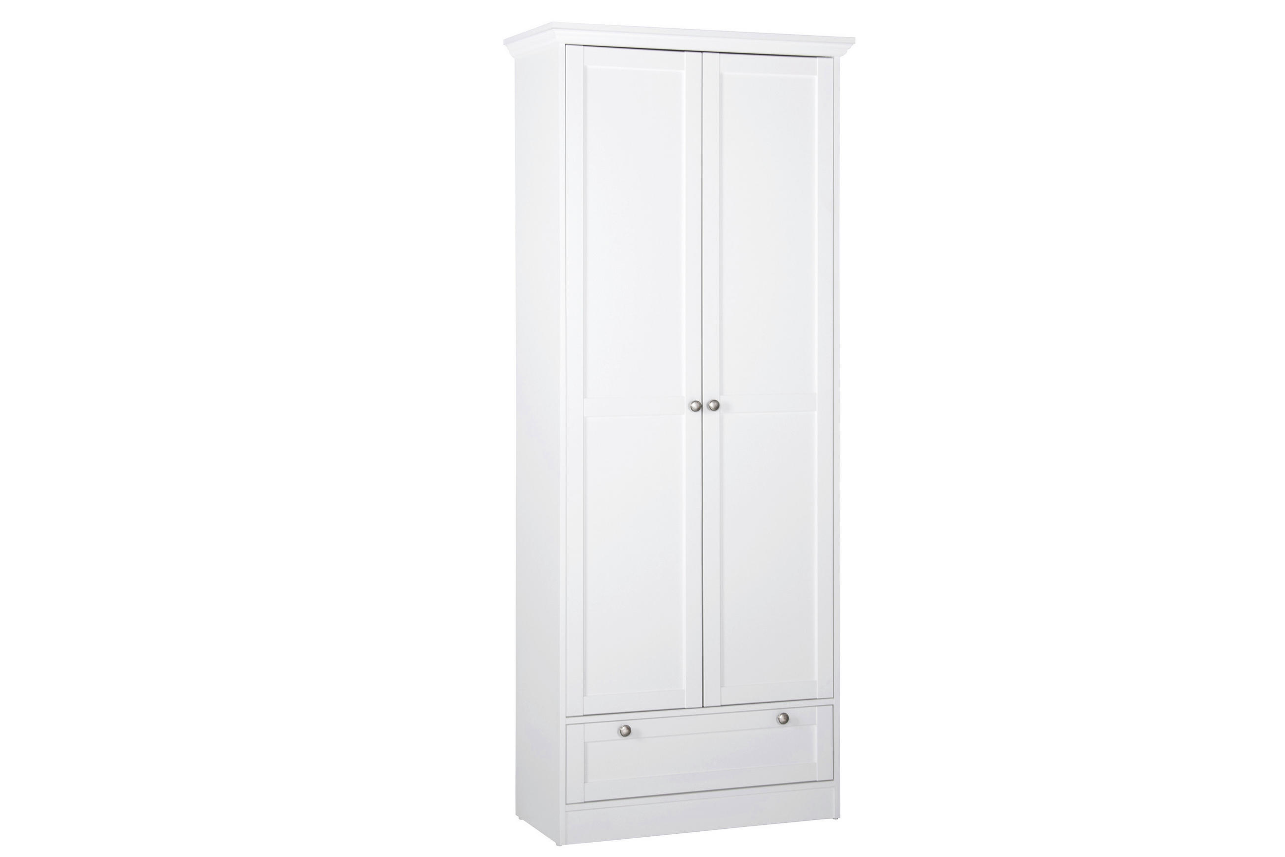 MEHRZWECKSCHRANK 80/200/39 cm  in Weiß  - Schwarz/Weiß, LIFESTYLE, Holzwerkstoff/Metall (80/200/39cm) - Carryhome