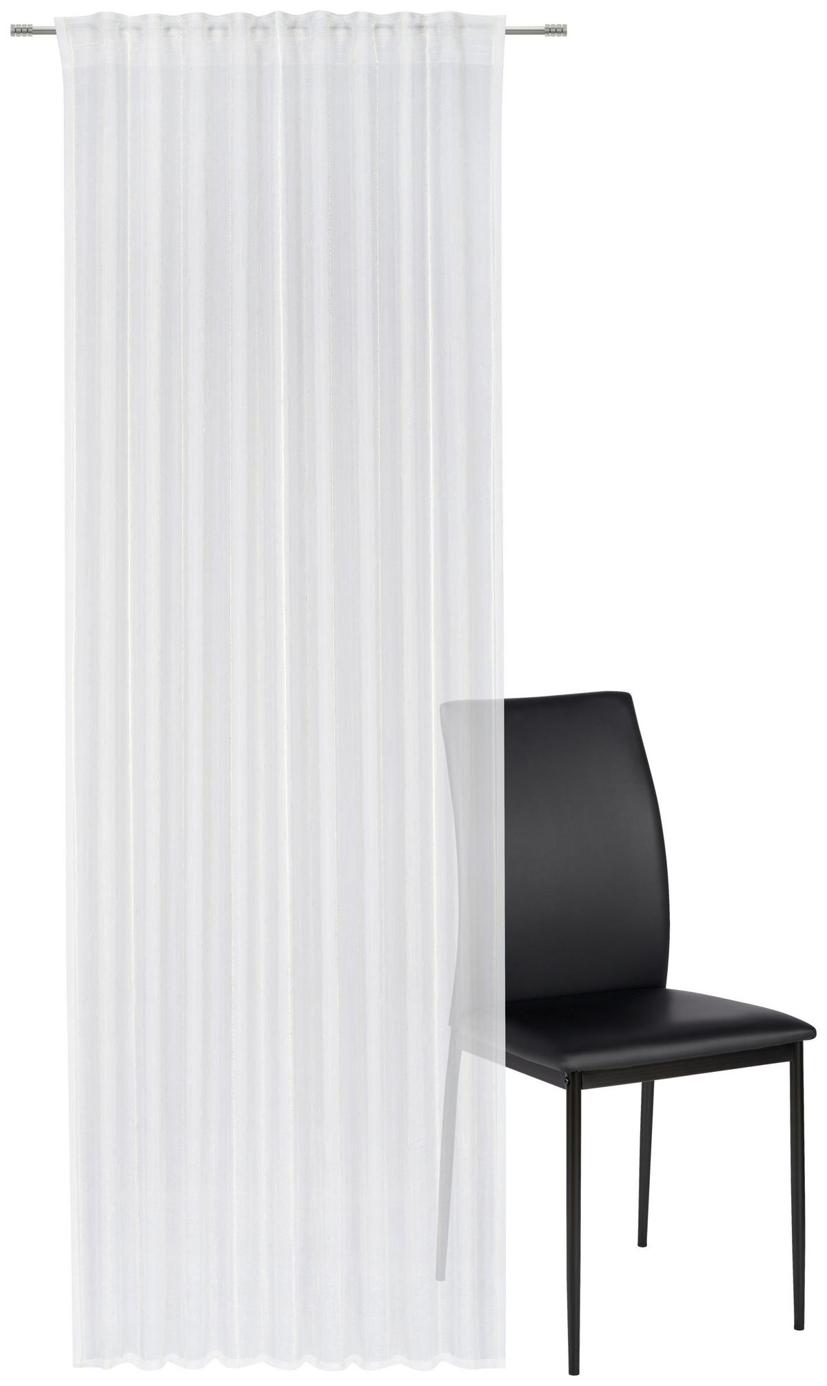 KONČANA ZAVESA  prosojno  140/280 cm   - bela, Basics, tekstil (140/280cm) - Esposa