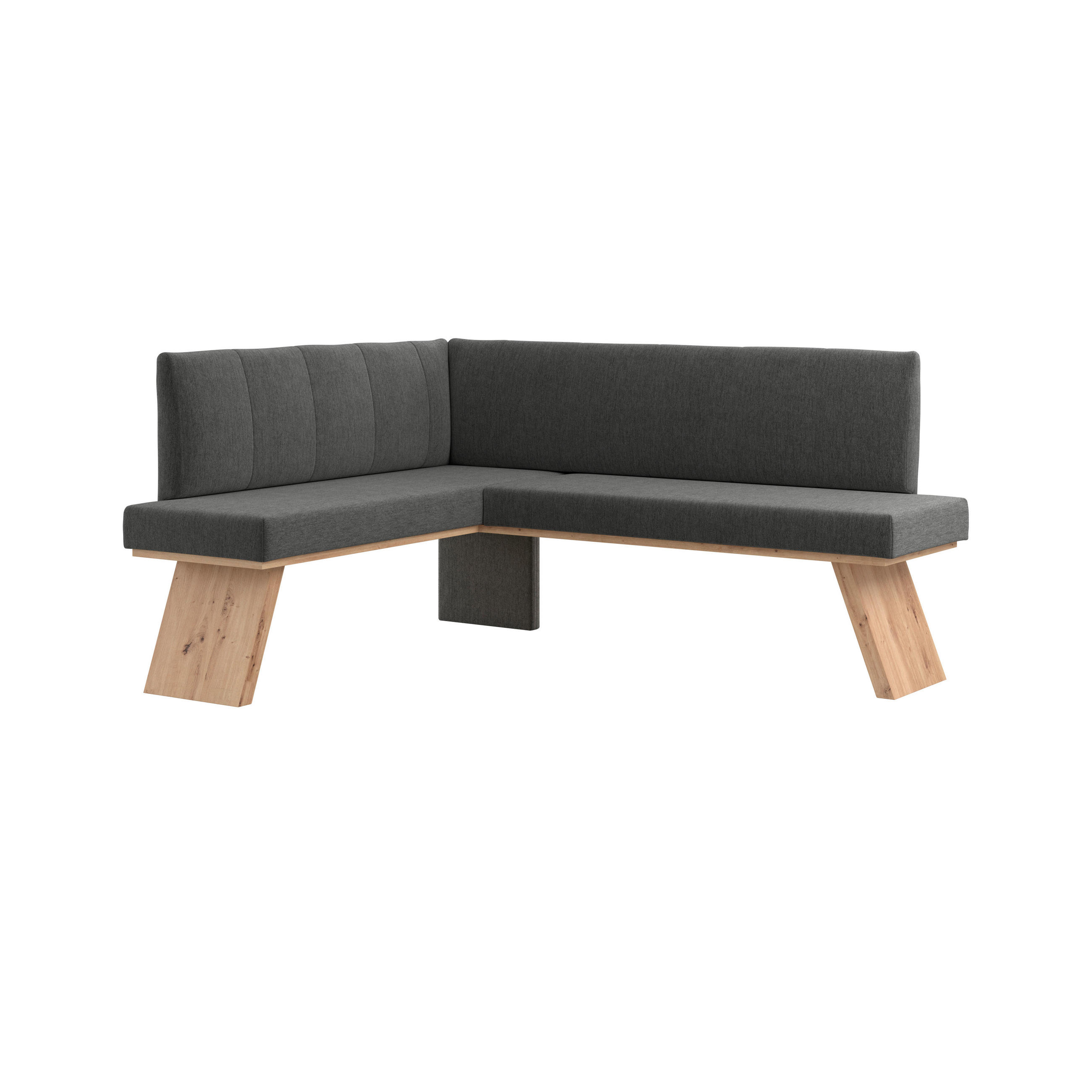 ECKBANK 140/160 cm Webstoff Schwarz   - Eichefarben/Schwarz, KONVENTIONELL, Textil (140/160cm)