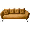 3-SITZER-SOFA in Velours Gelb  - Gelb/Schwarz, MODERN, Holz/Textil (236/94/103cm) - Livetastic