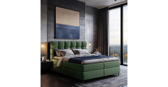 BOXSPRINGBETT 180/200 cm in Grün - Schwarz/Grün, Trend, Textil/Metall (180/200cm) - Esposa