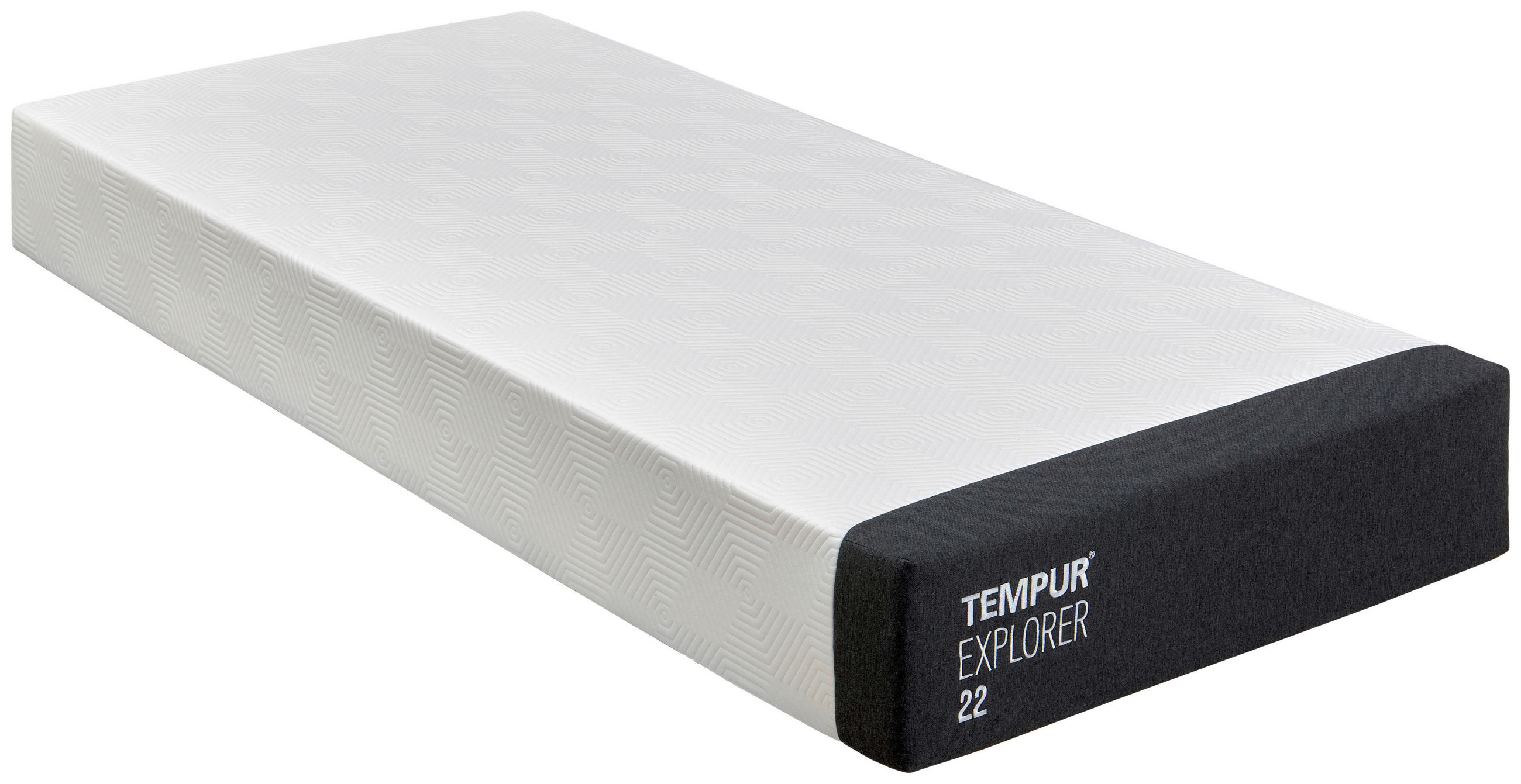 VISCOMATRATZE 90/200 cm, Höhe ca.: 22 cm, funktional,  - Weiß/Grau, Basics, Textil (90/200cm) - Tempur