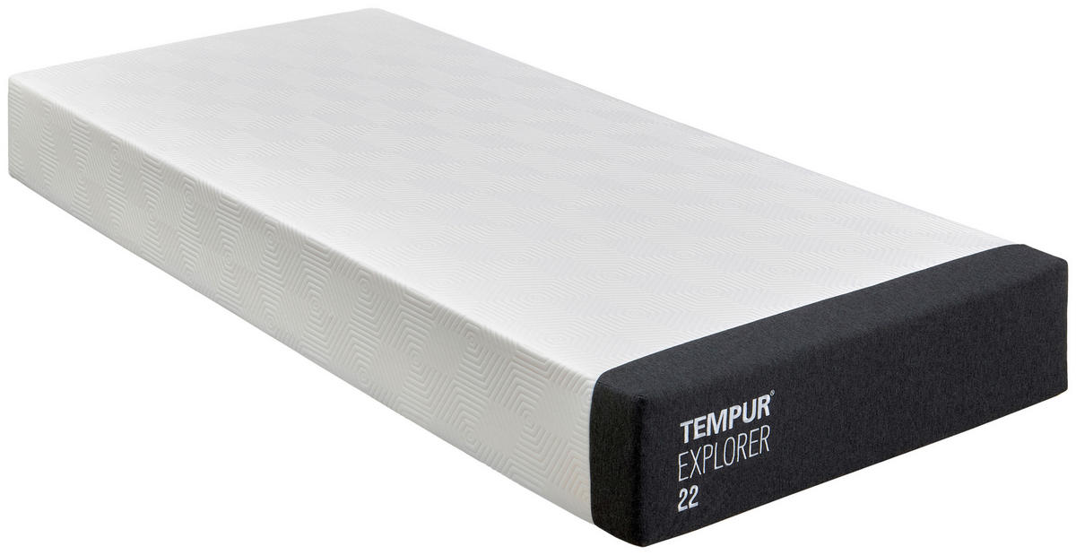 VISCOMATRATZE EXPLORER FOAM 90/200 cm Höhe ca. 22 cm  funktional  - Weiss/Grau, Basics, Textil (90/200cm) - Tempur