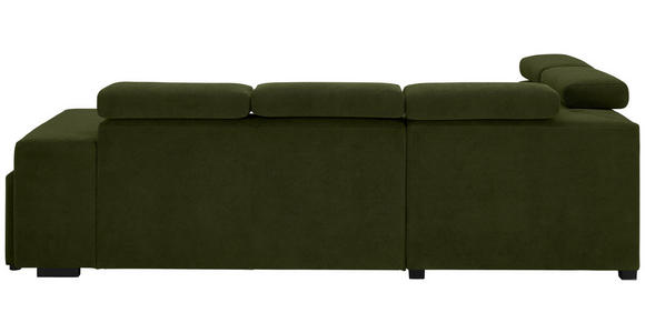 ECKSOFA  in Webstoff Dunkelgrün  - Dunkelgrün/Schwarz, KONVENTIONELL, Holz/Textil (244/283cm) - Carryhome