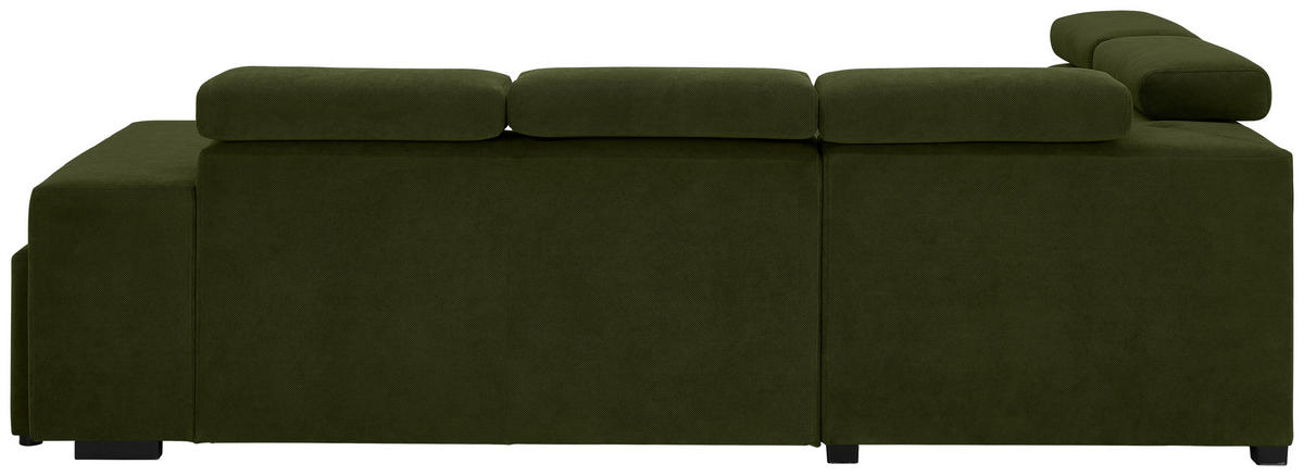 ECKSOFA Dunkelgrün Webstoff  - Dunkelgrün/Schwarz, KONVENTIONELL, Holz/Textil (244/283cm) - Carryhome