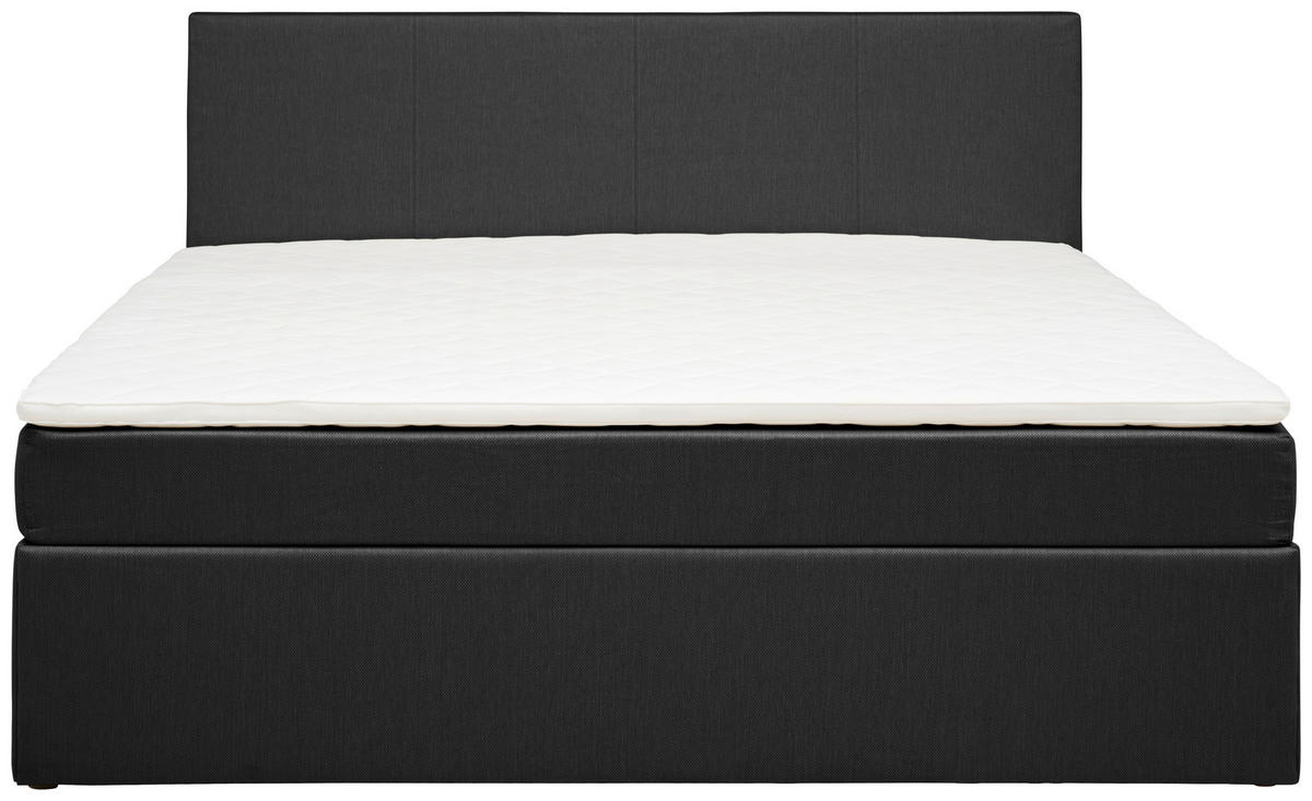 POSTELJA Z VZMETNICO 180 cm   x 200 cm  , tekstil, les, leseni material siva  - črna/siva, Basics, umetna masa/tekstil (180/200cm) - P & B