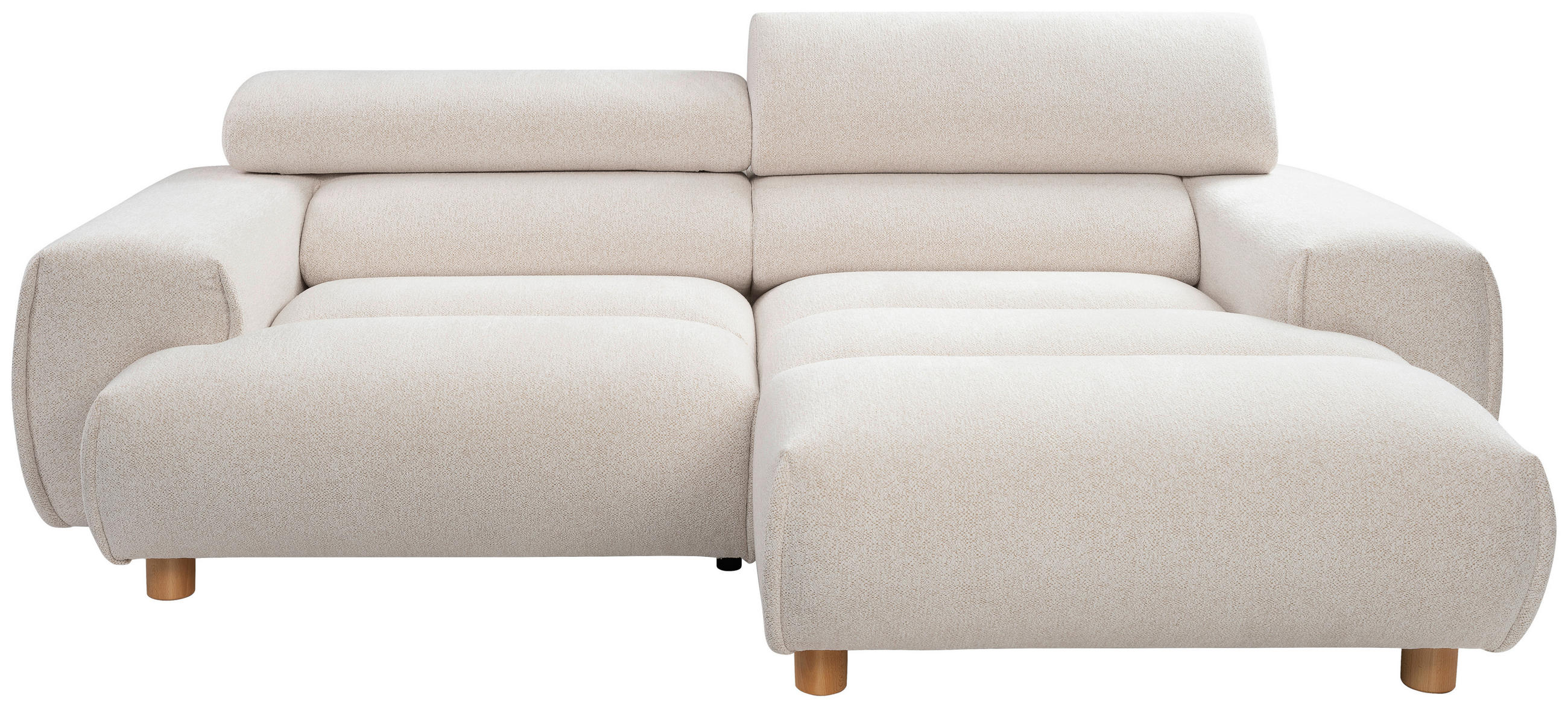ECKSOFA Weiß Flachgewebe  - Naturfarben/Weiß, MODERN, Holz/Textil (230/150cm) - Lomoco