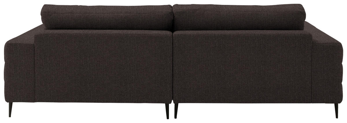 ECKSOFA in Flachgewebe Braun  253/177 cm  - Schwarz/Braun, Design, Textil/Metall (253/177cm) - Dieter Knoll