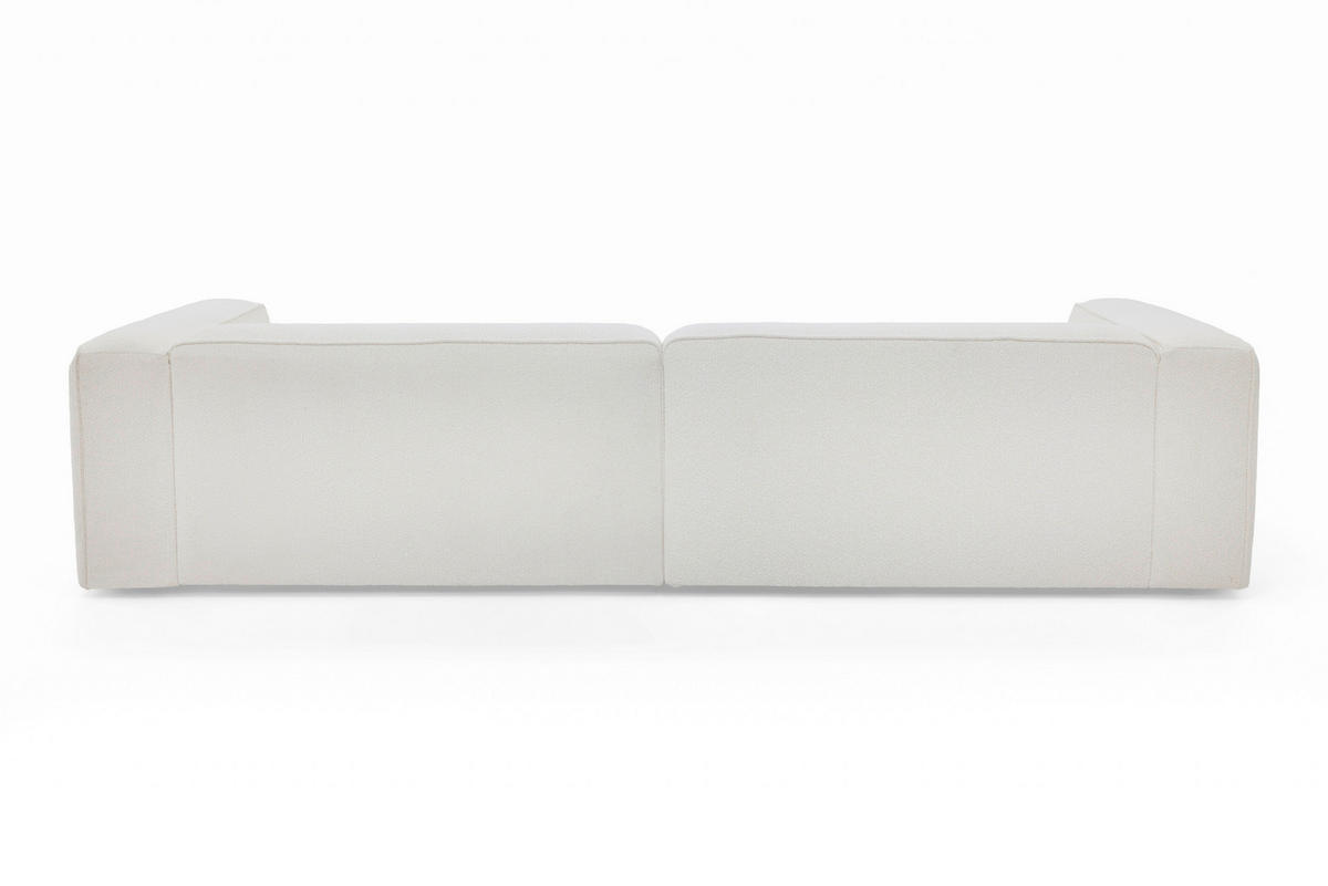 ECKSOFA Weiß Chenille Rücken echt  - Schwarz/Weiß, MODERN, Kunststoff/Textil (296/185cm) - Hom`in