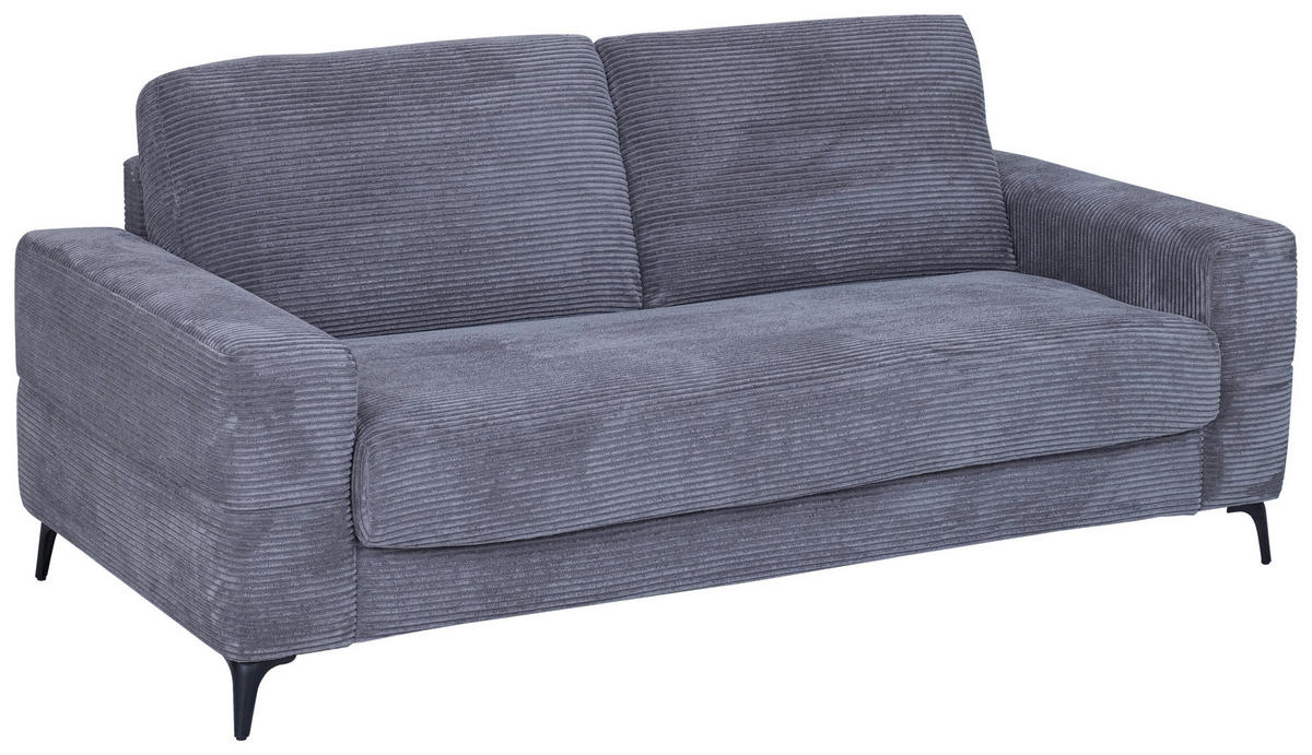 SCHLAFSOFA in Textil Dunkelgrau  - Dunkelgrau/Schwarz, Design, Textil/Metall (204/89/98cm) - Carryhome