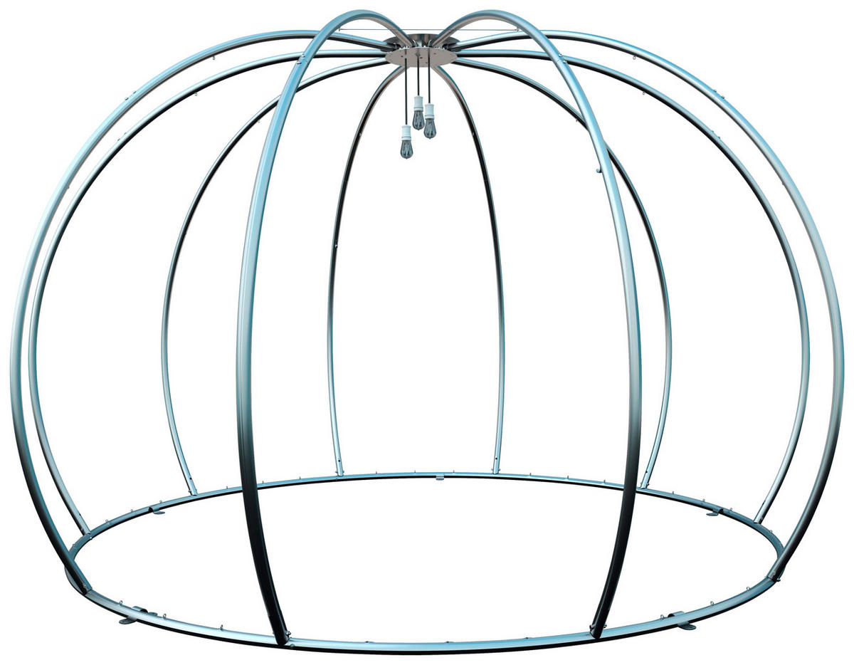 PAVILLON 372/250/372 cm Aluminium  - Transparent/Silberfarben, Basics, Kunststoff/Metall (372/250/372cm)
