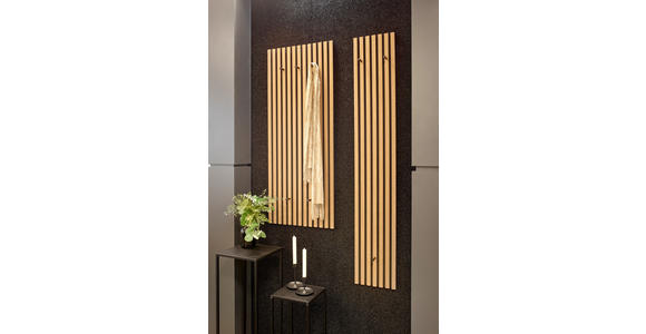 WANDGARDEROBE  in Schwarz, Eiche Artisan  - Schwarz/Eiche Artisan, MODERN, Holzwerkstoff/Textil (50/125/7cm) - Xora