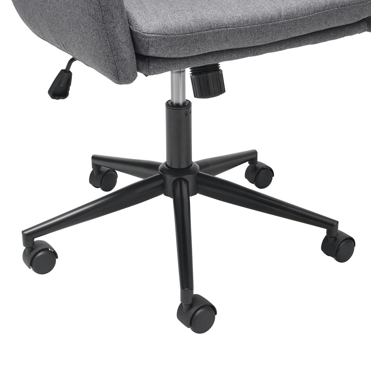 DREHSTUHL Webstoff Grau, Schwarz  - Schwarz/Grau, Design, Textil/Metall (61/92-102/65cm) - Livetastic