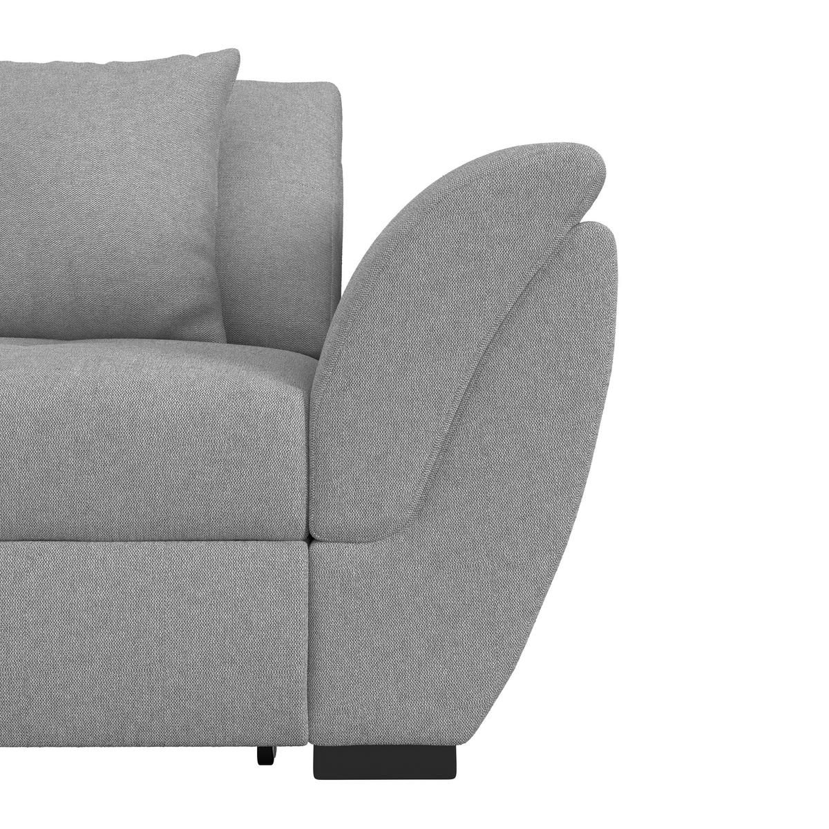 ECKSOFA in Webstoff Grau  - Schwarz/Grau, Design, Kunststoff/Textil (187/278cm) - Livetastic