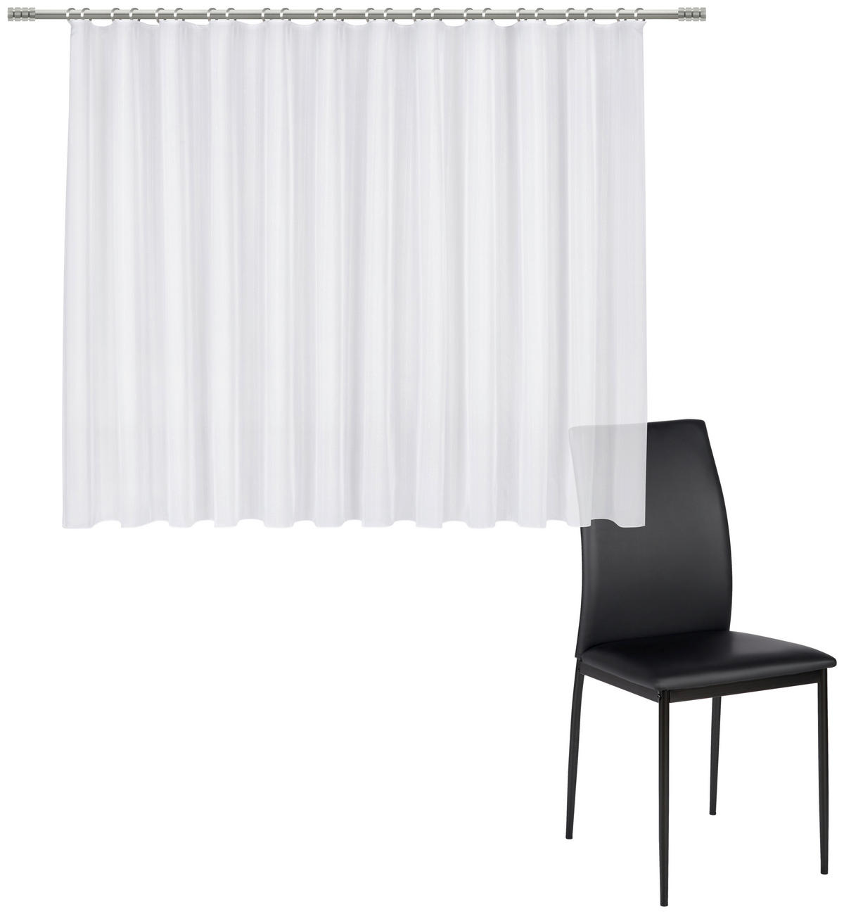 KÉSZFÜGGÖNY áttetsző  - fehér, Basics, textil (300/145cm) - Esposa