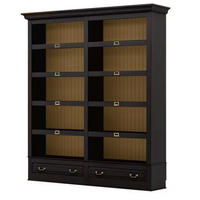 BÜCHERWAND Pinie massiv Schwarz  - Schwarz/Bronzefarben, LIFESTYLE, Holz/Metall (214/238,5/46,5cm) - Livetastic
