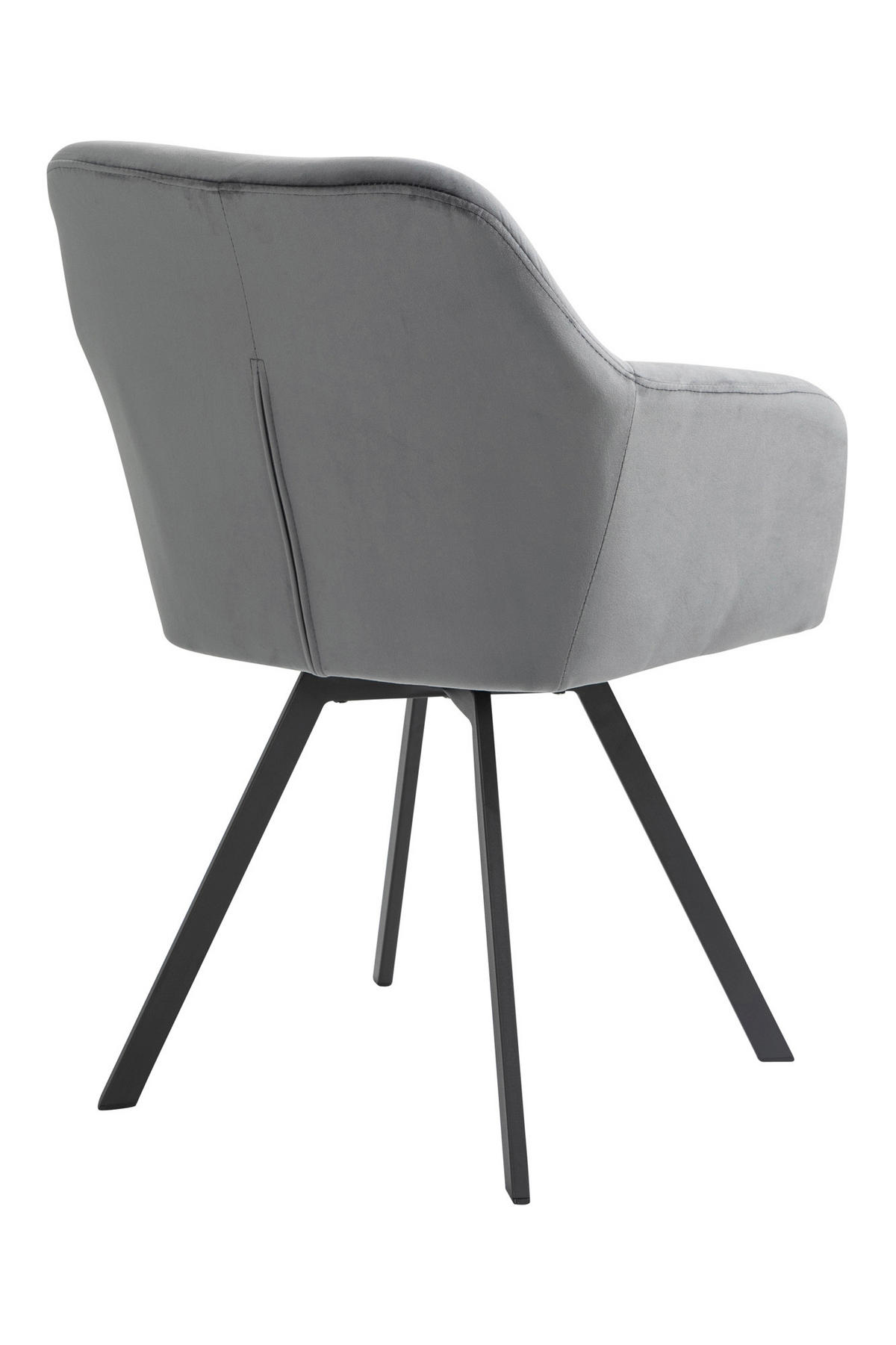 ARMLEHNSTUHL  in Samt  - Schwarz/Grau, MODERN, Textil/Metall (61/85/62cm) - Livetastic