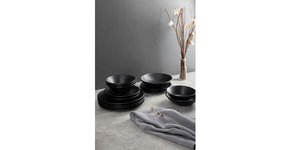 TAFELSERVICE Schwarz 16-teilig - Schwarz, LIFESTYLE, Keramik - Novel