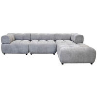 ECKSOFA ZAK Grau Bouclé  - Schwarz/Grau, Design, Kunststoff/Textil (280/186cm) - MID.YOU