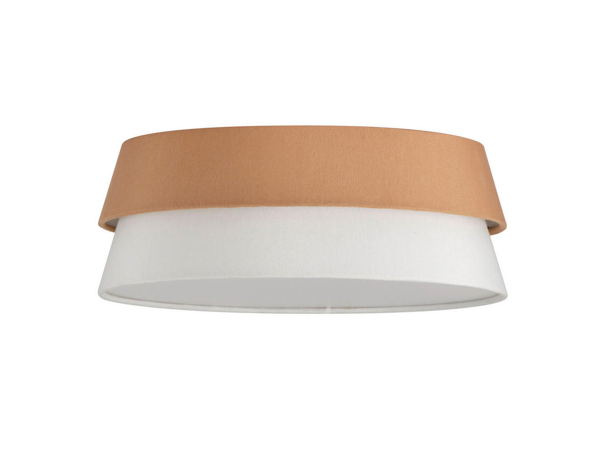 DECKENLEUCHTE 37/14 cm  - Weiß/Mokka, Trend, Kunststoff/Textil (37/14cm) - Collett's Monde