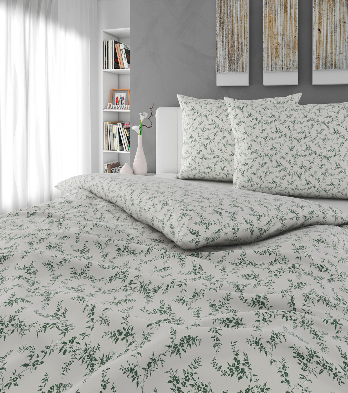 POSTELJNINA Mavie 200/200 cm saten zelena  - zelena, Konvencionalno, tekstil (200/200cm) - Esposa