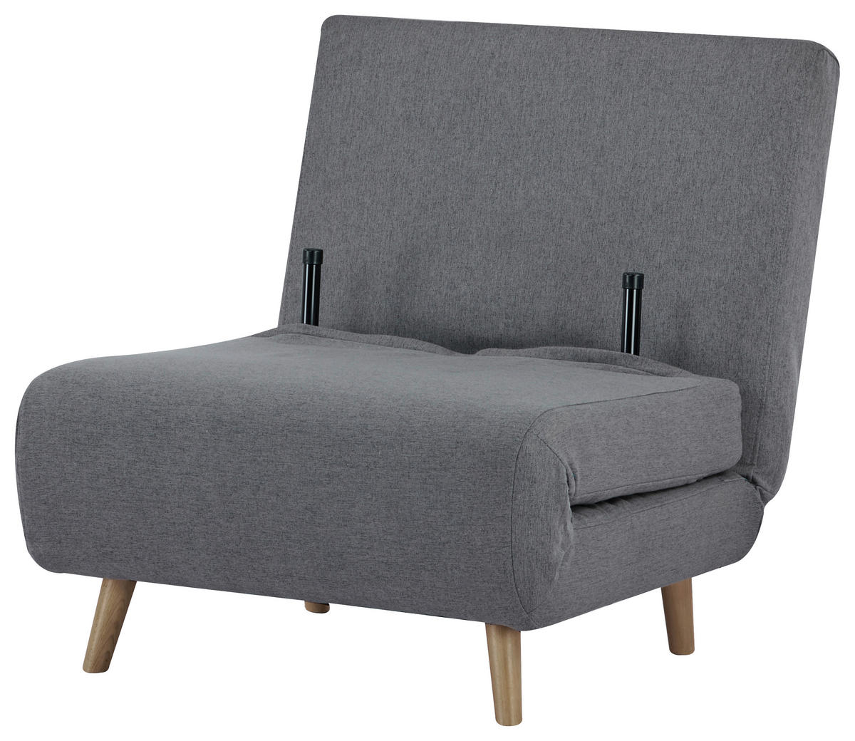 SCHLAFSESSEL Mikrofaser Dunkelgrau    - Dunkelgrau/Naturfarben, MODERN, Holz/Textil (77/81/90cm) - MID.YOU