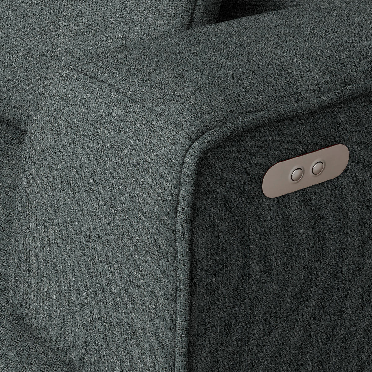 ECKSOFA Webstoff Dunkelgrau  - Dunkelgrau/Schwarz, Design, Kunststoff/Textil (288/188cm) - Welnova