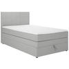 BOXSPRINGBETT 90/200 cm  in Hellgrau  - Hellgrau/Schwarz, Design, Kunststoff/Textil (90/200cm) - Welnova