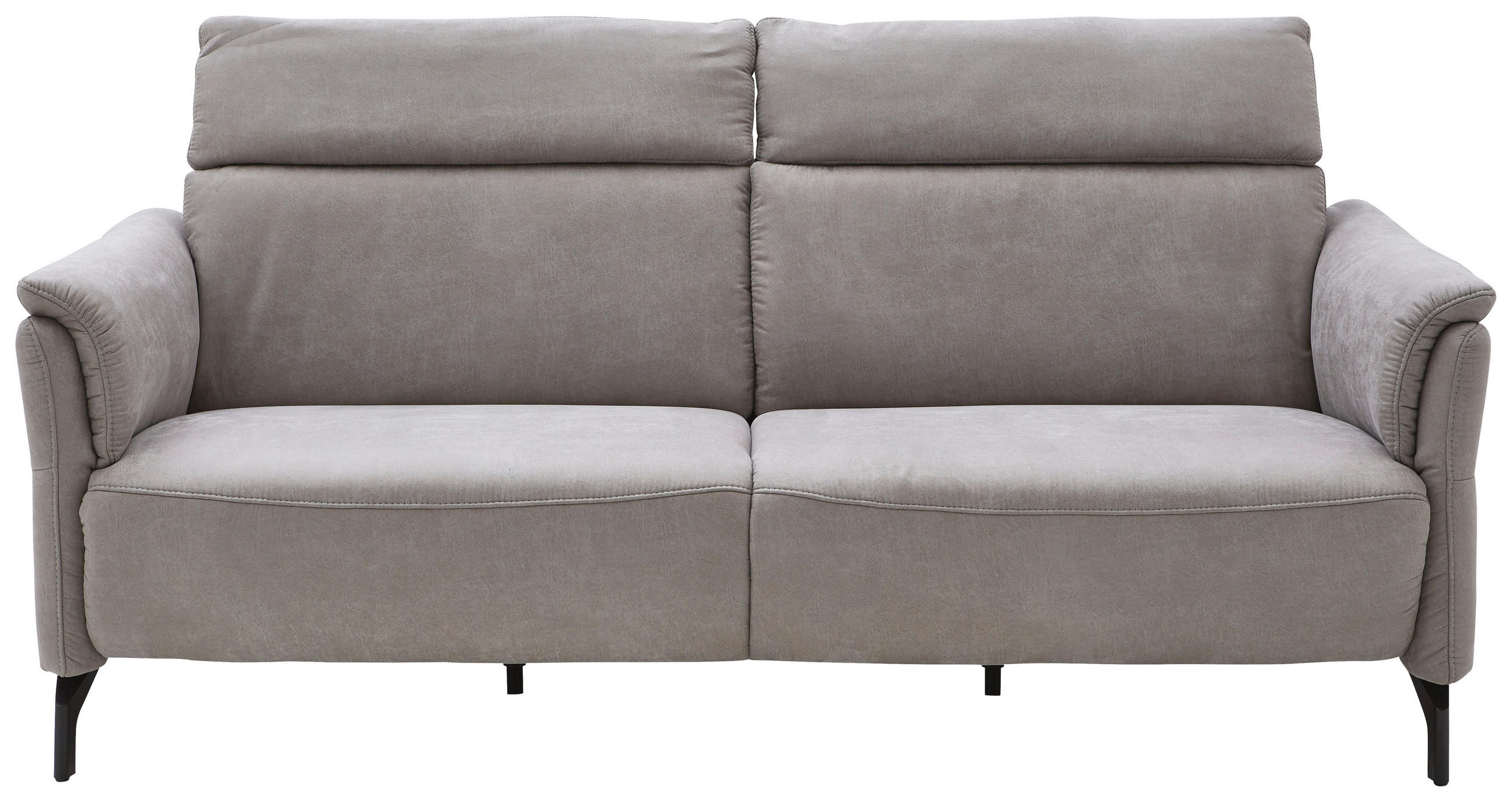 2-SITZER-SOFA in Lederlook Hellgrau  - Hellgrau/Schwarz, KONVENTIONELL, Textil/Metall (216/103/92cm) - Dieter Knoll
