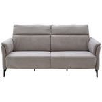 2-SITZER-SOFA Lederlook Hellgrau  - Hellgrau/Schwarz, KONVENTIONELL, Textil/Metall (216/103/92cm) - Dieter Knoll