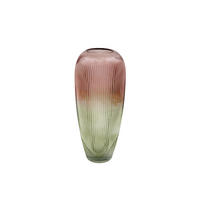VÁZA, sklo, 40 cm - pink/zelená, Basics, sklo (17.5/17.5/40cm)