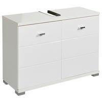 SKRINKA POD UMÝVADLO, biela s vysokým leskom, biela, 80/57/31 cm - biela/biela s vysokým leskom, Basics, kompozitné drevo/plast (80/57/31cm) - Livetastic