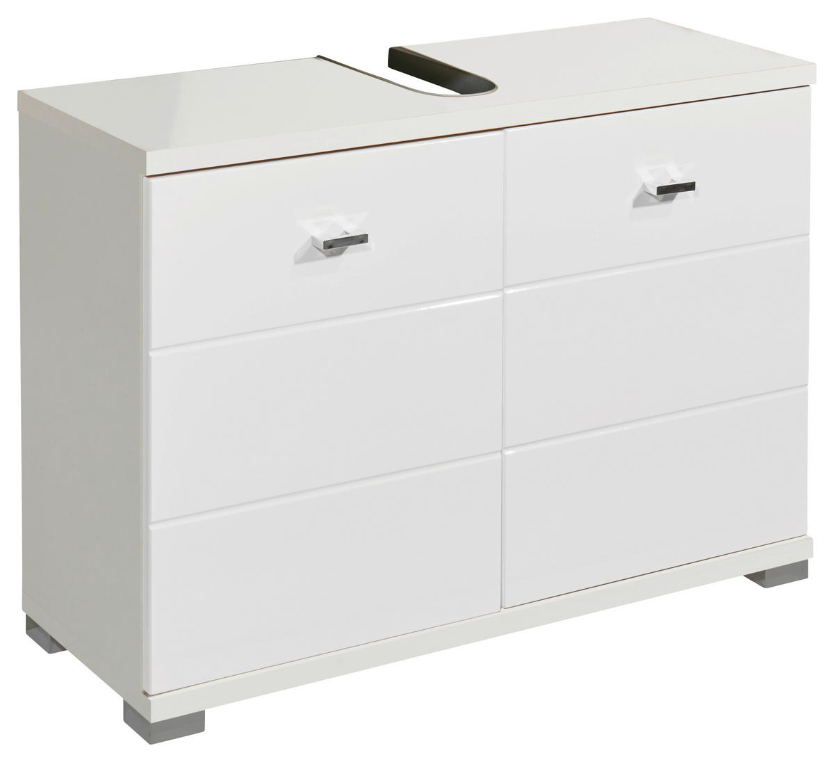 SKRINKA POD UMÝVADLO, biela s vysokým leskom, biela, 80/57/31 cm - biela/biela s vysokým leskom, Basics, kompozitné drevo/plast (80/57/31cm) - Livetastic