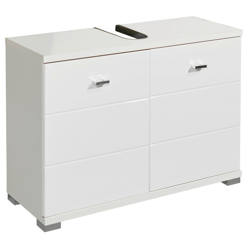 Waschbeckenunterschrank Pool B: 80 Cm Weiß Stehend
