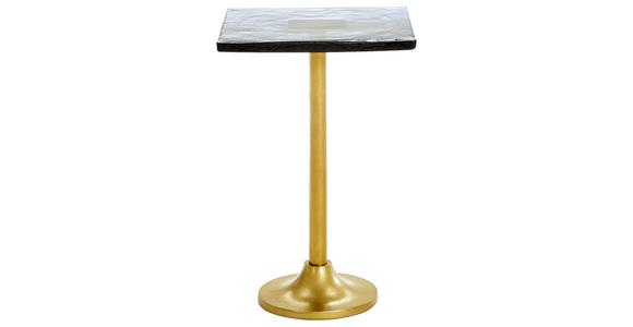 BEISTELLTISCH 35,5/35,5/51 cm Grau, Messingfarben quadratisch - Messingfarben/Grau, Design, Glas/Metall (35,5/35,5/51cm) - Ambia Home