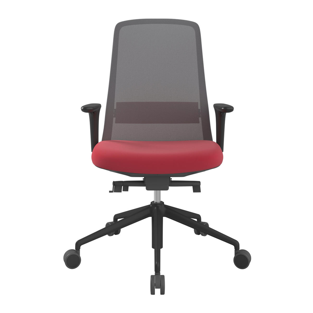 DREHSTUHL Grau, Rot, Schwarz  - Rot/Schwarz, MODERN, Kunststoff/Textil (70/103-115/70cm)