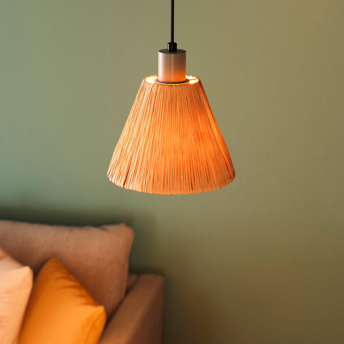 PENDELLEUCHTE 20/125 cm  - Natur, Naturmaterialien/Metall (20/125cm) - Ledvance