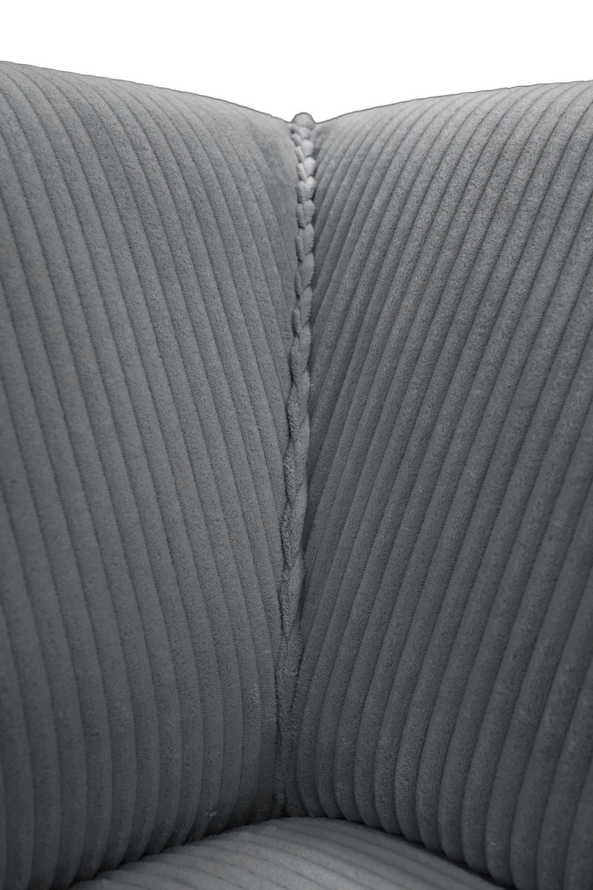 ECKSOFA ANTHONY Grau Cord  - Schwarz/Grau, Design, Kunststoff/Textil (275/163cm) - MID.YOU