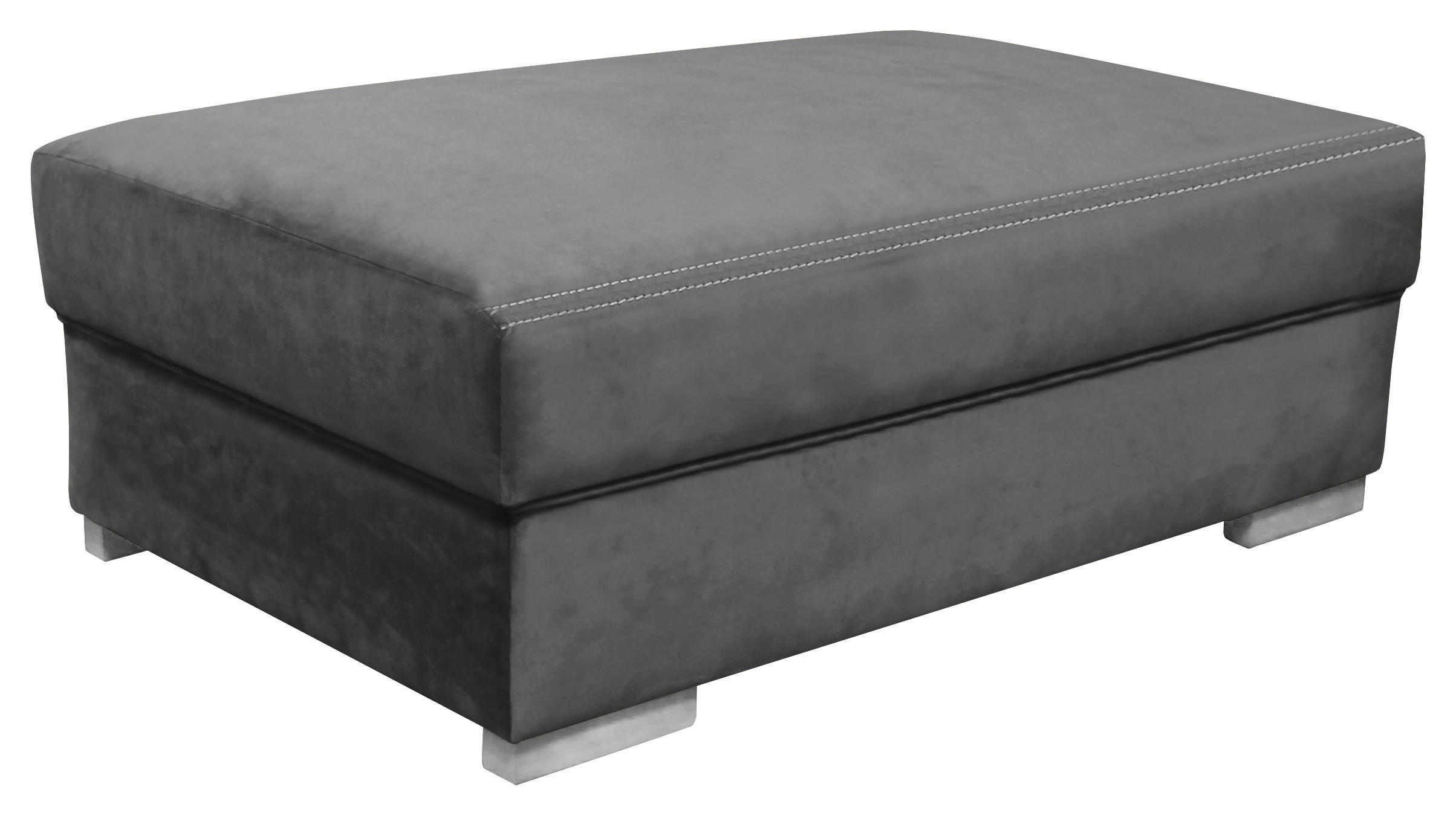 HOCKER in Textil Grau  - Wengefarben/Dunkelgrau, LIFESTYLE, Holz/Textil (120/44/75cm) - Landscape