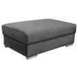 HOCKER Velours Grau  - Wengefarben/Dunkelgrau, LIFESTYLE, Holz/Textil (120/44/75cm) - Carryhome