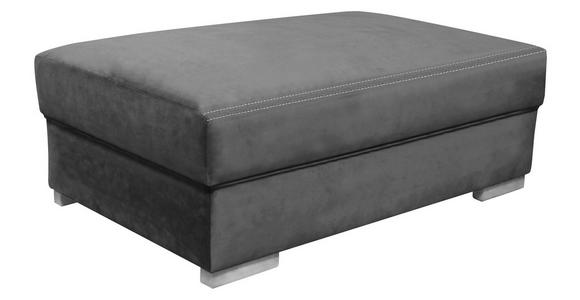 HOCKER Velours Grau  - Wengefarben/Dunkelgrau, LIFESTYLE, Holz/Textil (120/44/75cm) - Carryhome