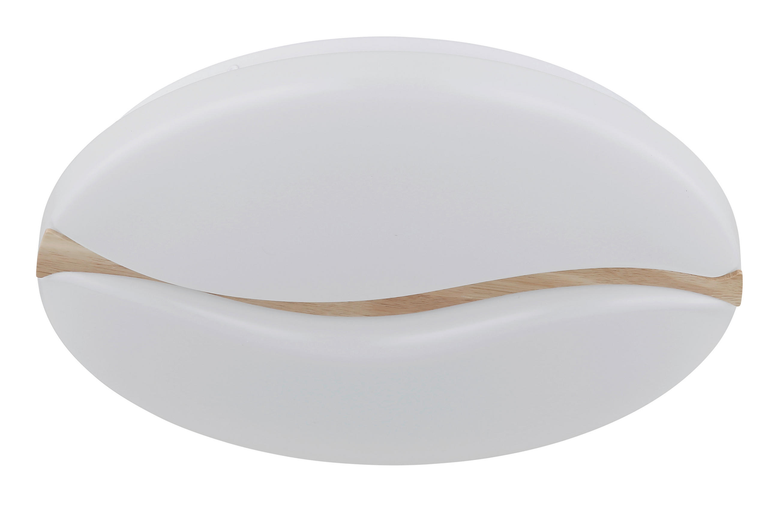 LED-DECKENLEUCHTE LETICIA 33/7 cm   - Braun/Weiß, Basics, Holz/Kunststoff (33/7cm) - Globo
