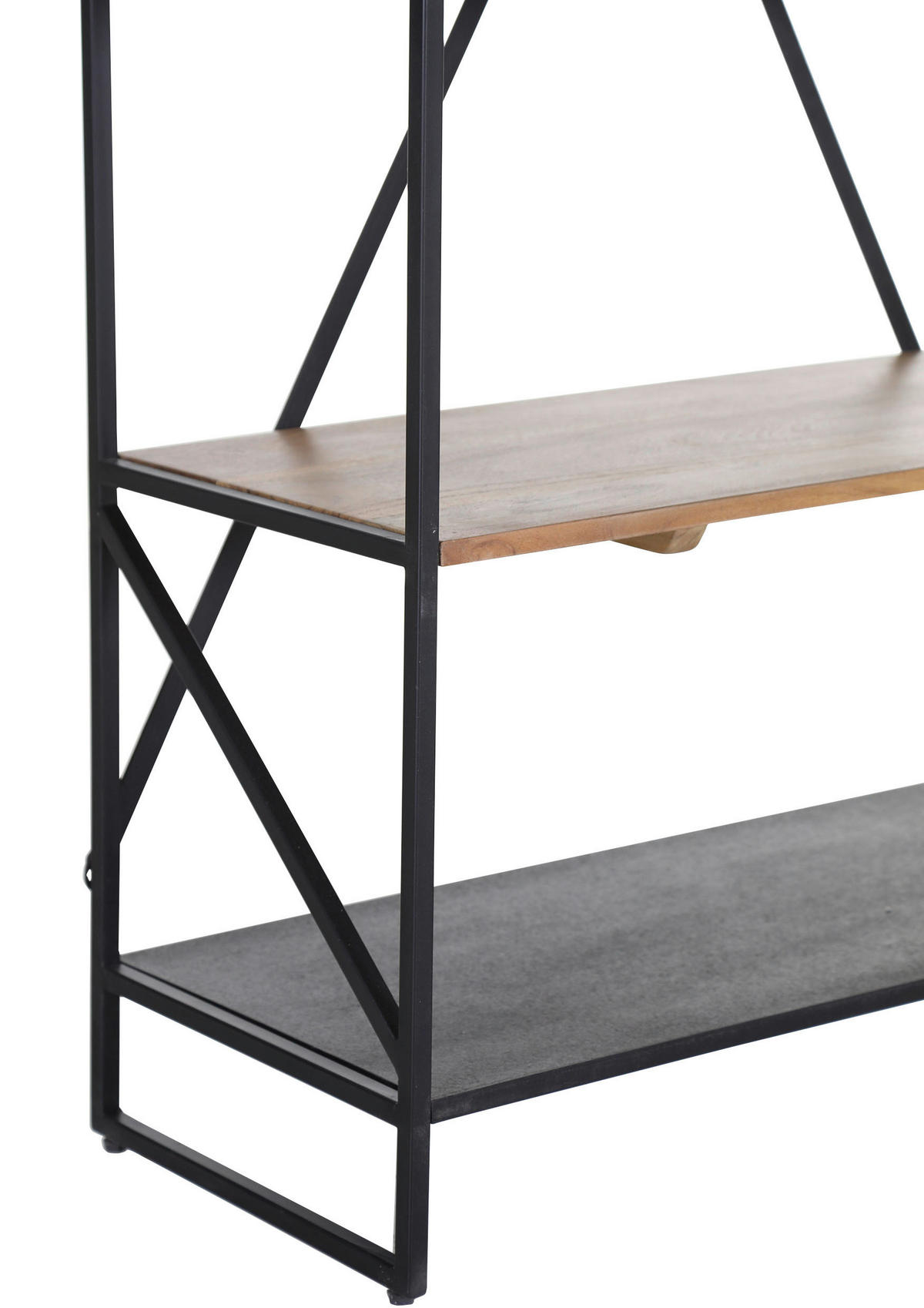 REGAL 95/180/35 cm naravne barve, črna  - črna/naravne barve, Moderno, kovina/leseni material (95/180/35cm) - MID.YOU