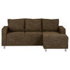 ECKSOFA Braun Struktur  - Chromfarben/Braun, Design, Textil/Metall (200/144cm) - MID.YOU