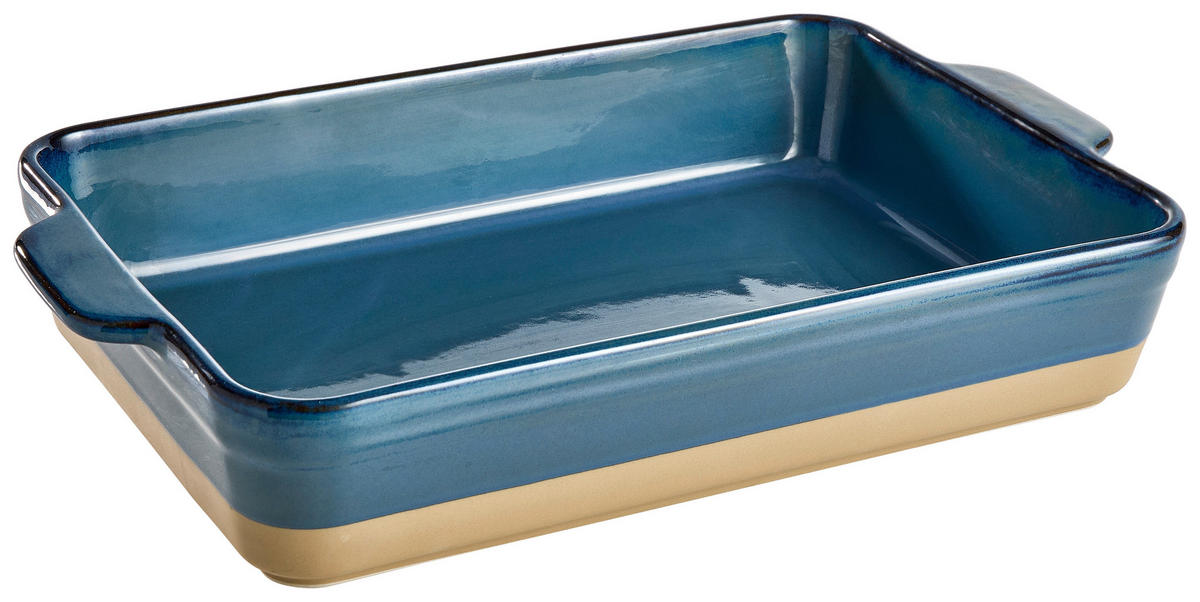 AUFLAUFFORM 34/24/7 cm   - Blau/Braun, Lifestyle, Keramik (34/24/7cm) - Homeware Profession.