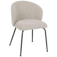 STOL järn bouclé  - svart/taupe, Design, metall/textil (57/79/59cm) - Xora