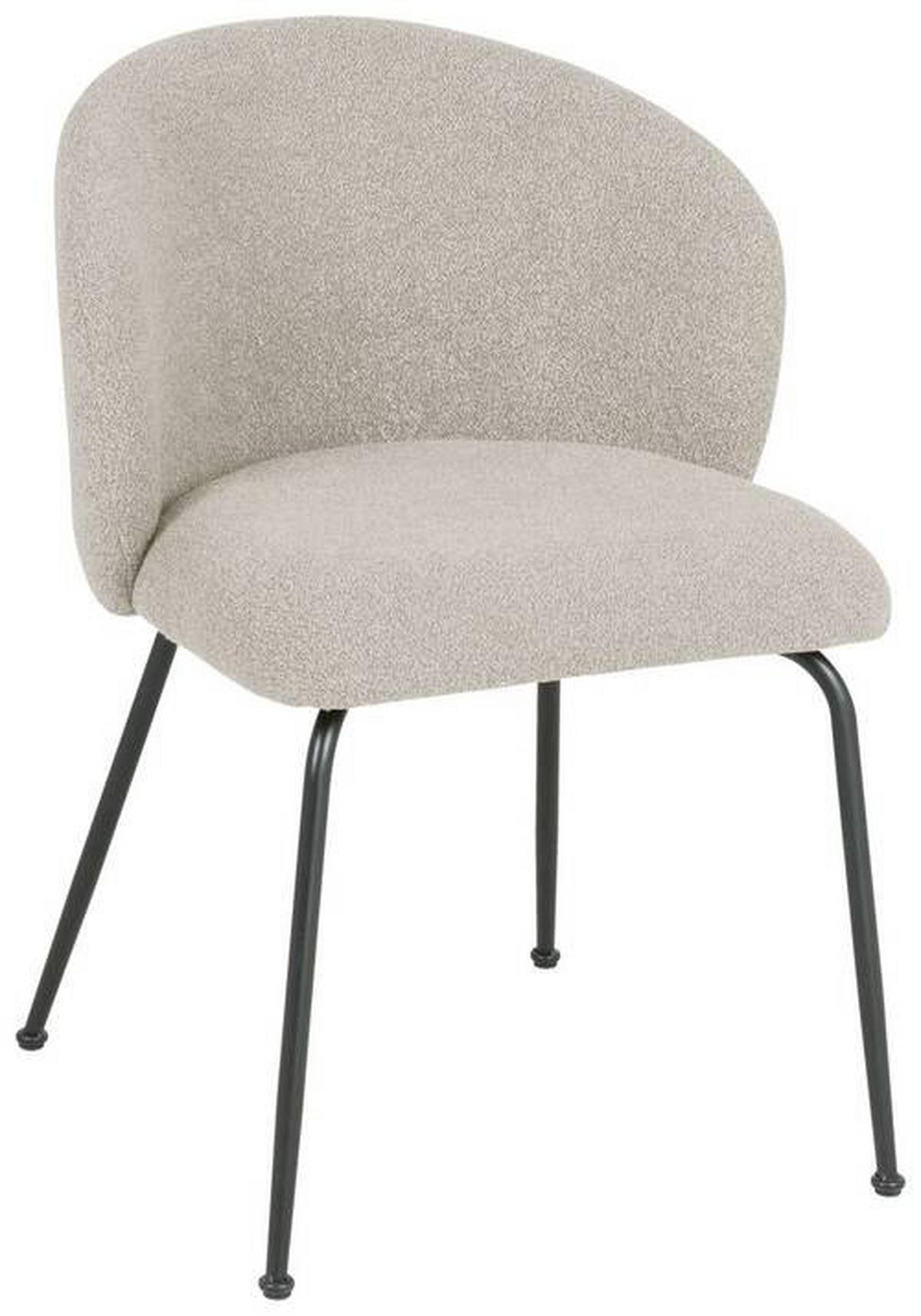 STOL järn bouclé  - svart/taupe, Design, metall/textil (57/79/59cm) - Xora