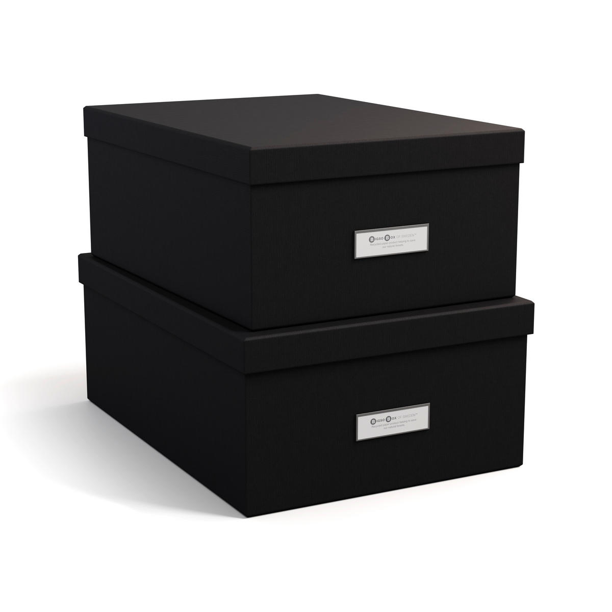AUFBEWAHRUNGSBOX 36.5/26.5/14.5 cm  - Schwarz, Basics, Karton/Papier (36.5/26.5/14.5cm)