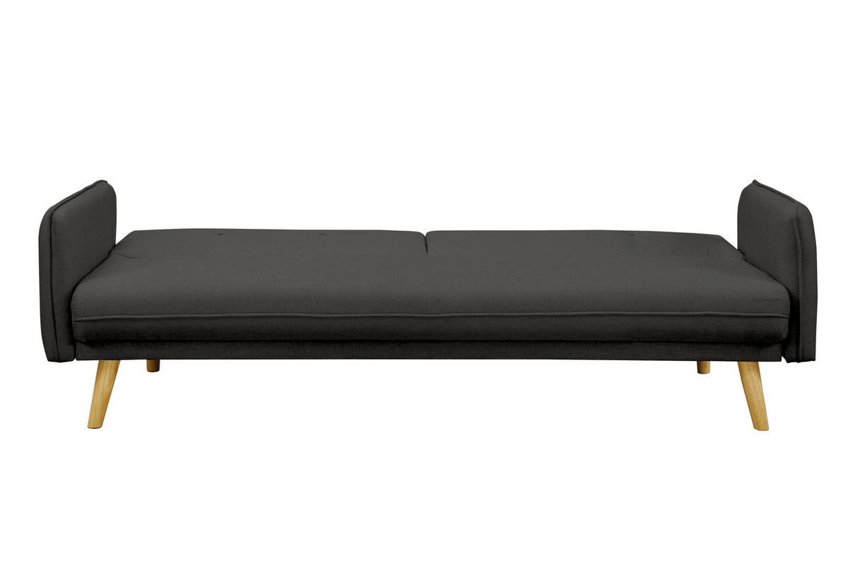 3-SITZER-SOFA in Struktur Dunkelgrau  - Dunkelgrau/Naturfarben, MODERN, Holz/Textil (188/80/85cm) - Livetastic