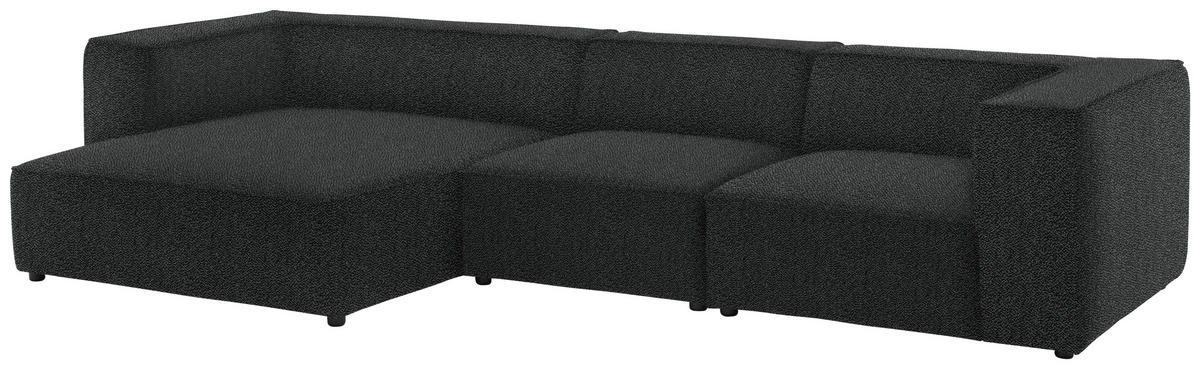 ECKSOFA in Flachgewebe Anthrazit  - Anthrazit/Schwarz, Design, Kunststoff/Textil (164/341cm) - W.Schillig